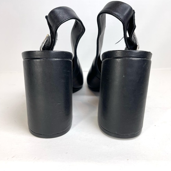 Marc Fisher Women’s Black Leather Slingback Pointed Toe Block Heels Size 10M‎ - Picture 3 of 10
